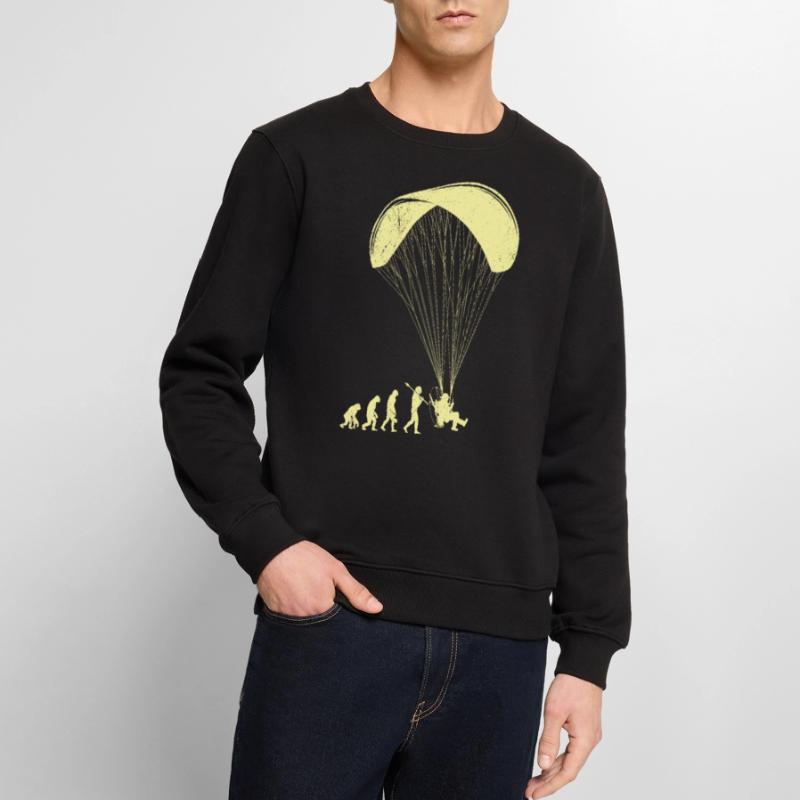 Paramotor Evolution Affe Mensch Paraglider Männer Premium Bio Pullover
