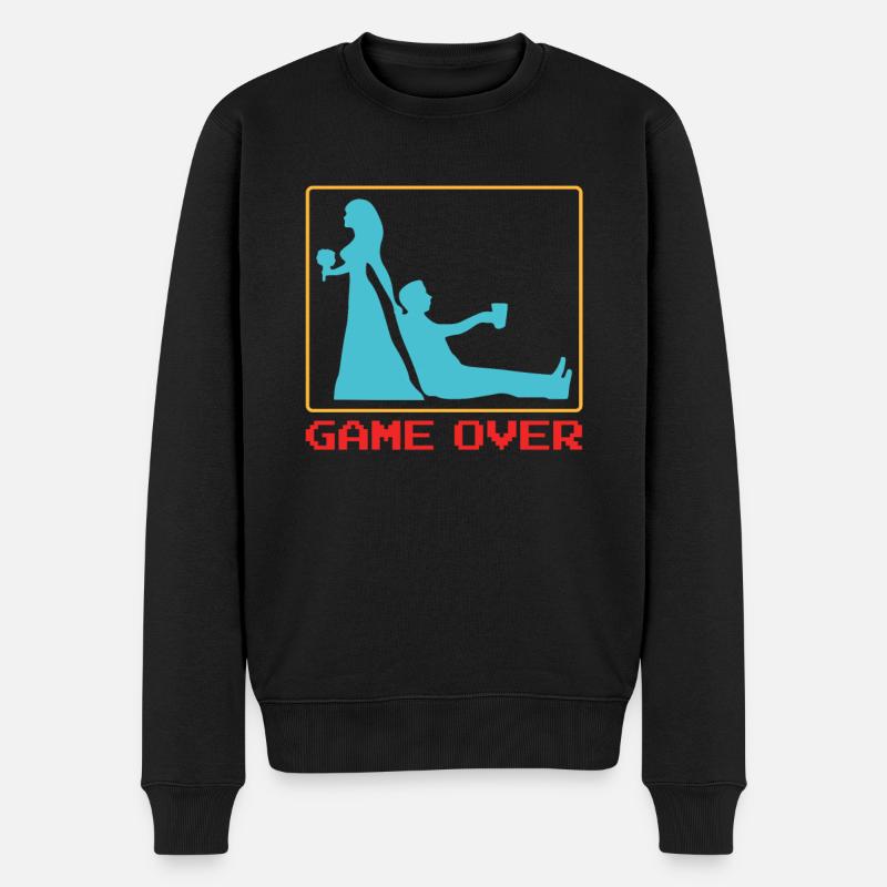 Junggeselle Junggesellenabschied Gamer Spruch - Männer Premium Bio Pullover - Schwarz