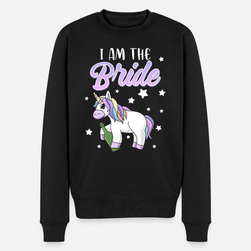 Junggesllin wird zur Braut Party Spruch - Männer Premium Bio Pullover - Schwarz