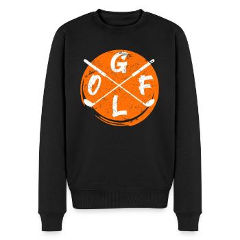 Cooles Golfspieler Logo Golfplatz Golfschläger - Männer Premium Bio Pullover - Schwarz - Vorne - Nico (187cm)