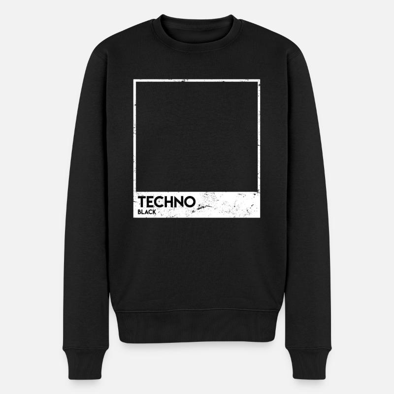 Black Techno Hardtekk Hardstyle Musik - Männer Premium Bio Pullover - Schwarz