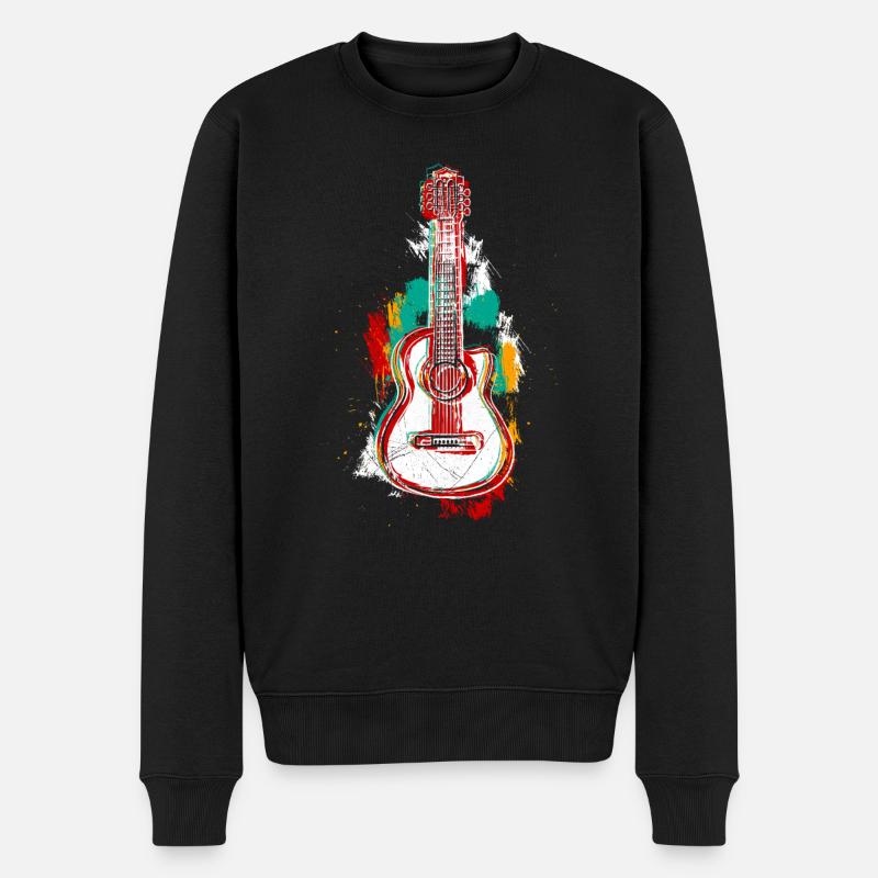 Muzyk Gitara akustyczna Gitara elektryczna Gitarzysta - Ekologiczna męska bluza Premium - czarny
