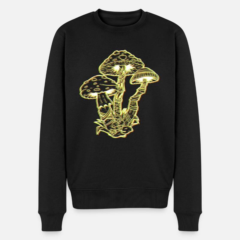 LSD Party Drogen Pilze Acid - Männer Premium Bio Pullover - Schwarz