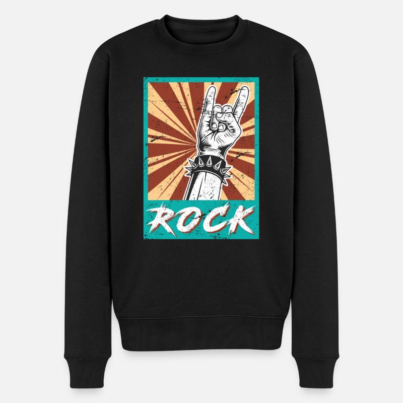 Rock à la main symbole rock rock rocker - Pull Premium bio Homme - noir