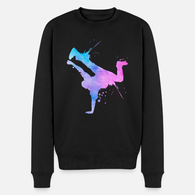Street Art Breakdancer Moderne Art abstrait - Pull Premium bio Homme - noir