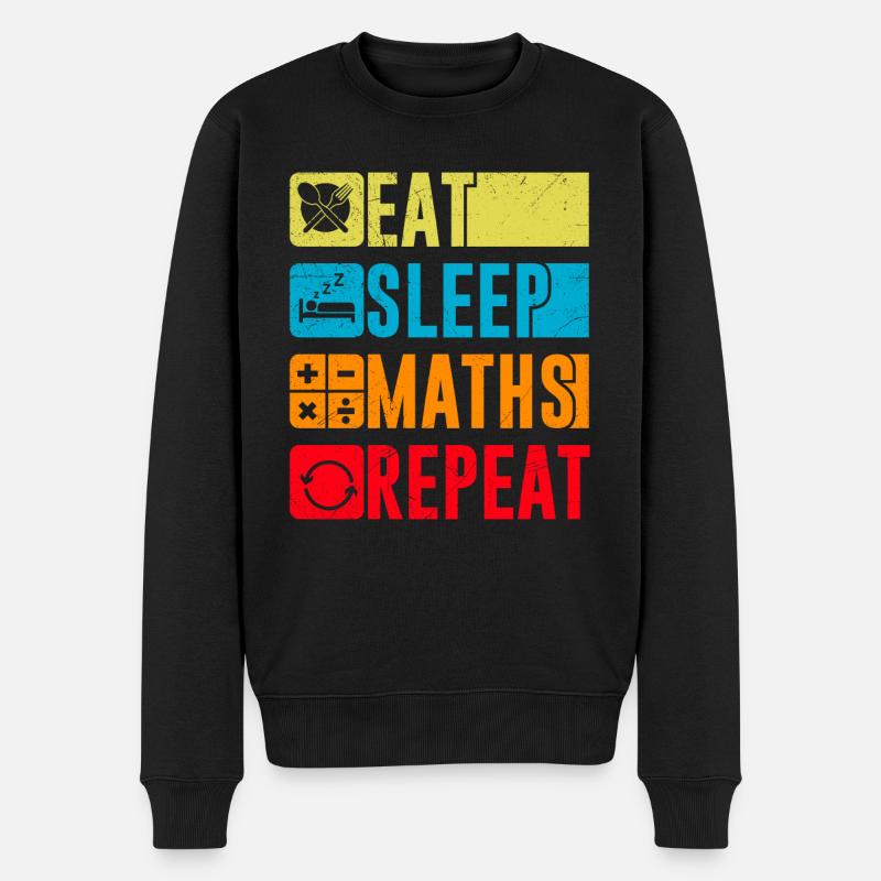 Eat Maths Repeat Mathématiques Études - Pull Premium bio Homme - noir