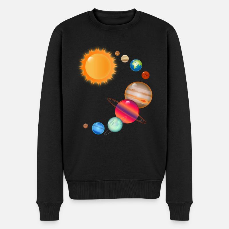 Kosmos Weltall Planeten im Sonnensystem - Männer Premium Bio Pullover - Schwarz