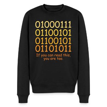 Funny Code Binary Code Design for Nerds Geeks - Men's Premium Organic Jumper - black - Front - Nico (187cm)