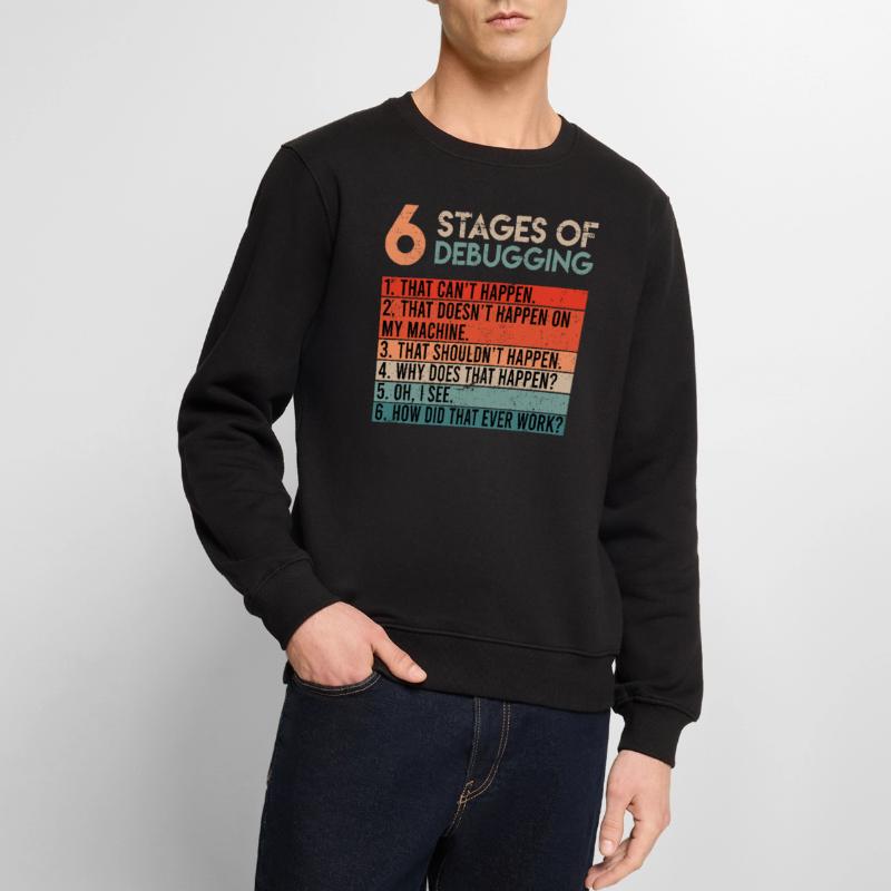 6 Stages of Debugging Informatiker Coder Software Männer Premium Bio Pullover
