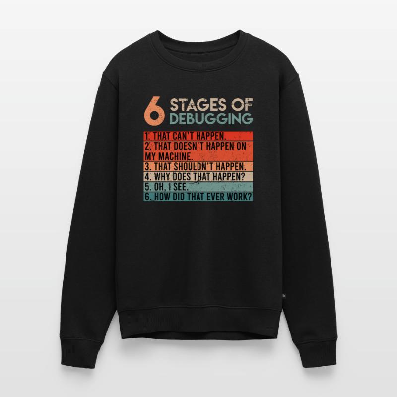 6 Stages of Debugging Informatiker Coder Software Männer Premium Bio Pullover