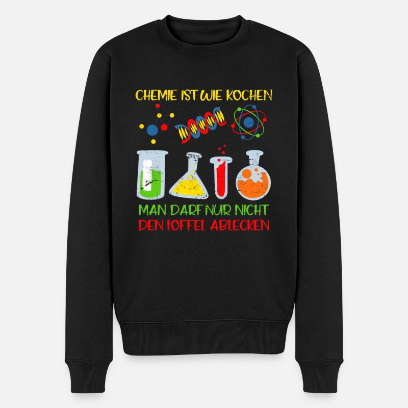 Chemiker Witz Chemie ist wie Kochen Laborant - Männer Premium Bio Pullover - Schwarz