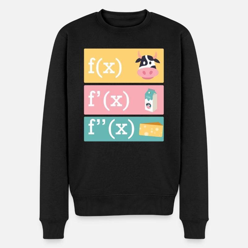 Mathematiker Witz Ableitung der Kuh Milch Käse - Männer Premium Bio Pullover - Schwarz