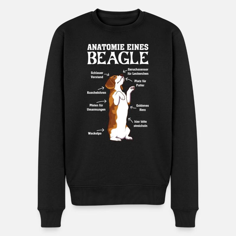 Anatomie d’un propriétaire de chien beagles race de chien - Pull Premium bio Homme - noir