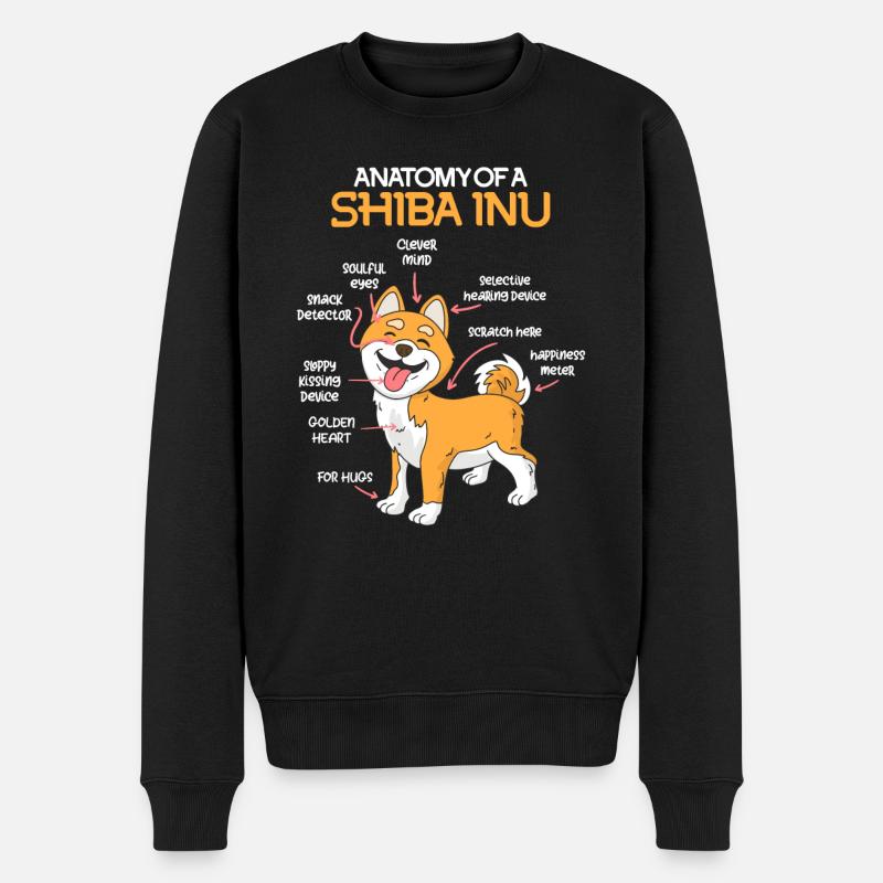 Anatomie d’un Shiba Inu - Pull Premium bio Homme - noir