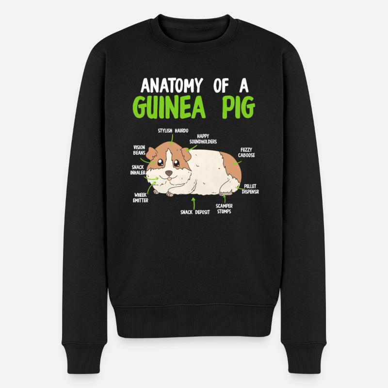 Anatomie eines Meerschweinchen Meerschwein - Männer Premium Bio Pullover - Schwarz