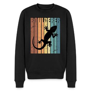 Boulderer Vintage Retro Boulder - Männer Premium Bio Pullover - Schwarz - Vorne - Nico (187cm)