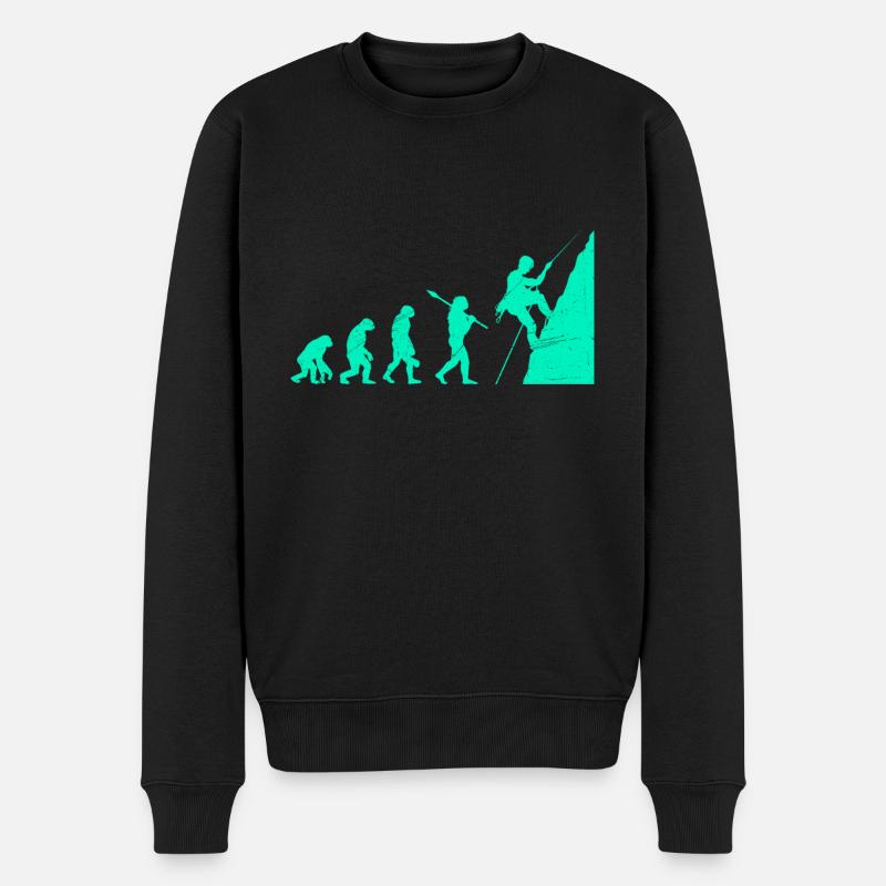 Climbing Evolution Monkey Boulderer Climber Climber - Men's Premium Organic Jumper - black