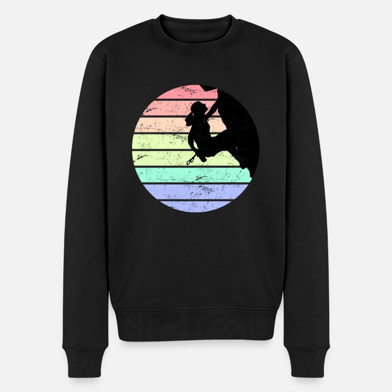 Felsklettern Freiklettern Boulder Vintage - Männer Premium Bio Pullover - Schwarz