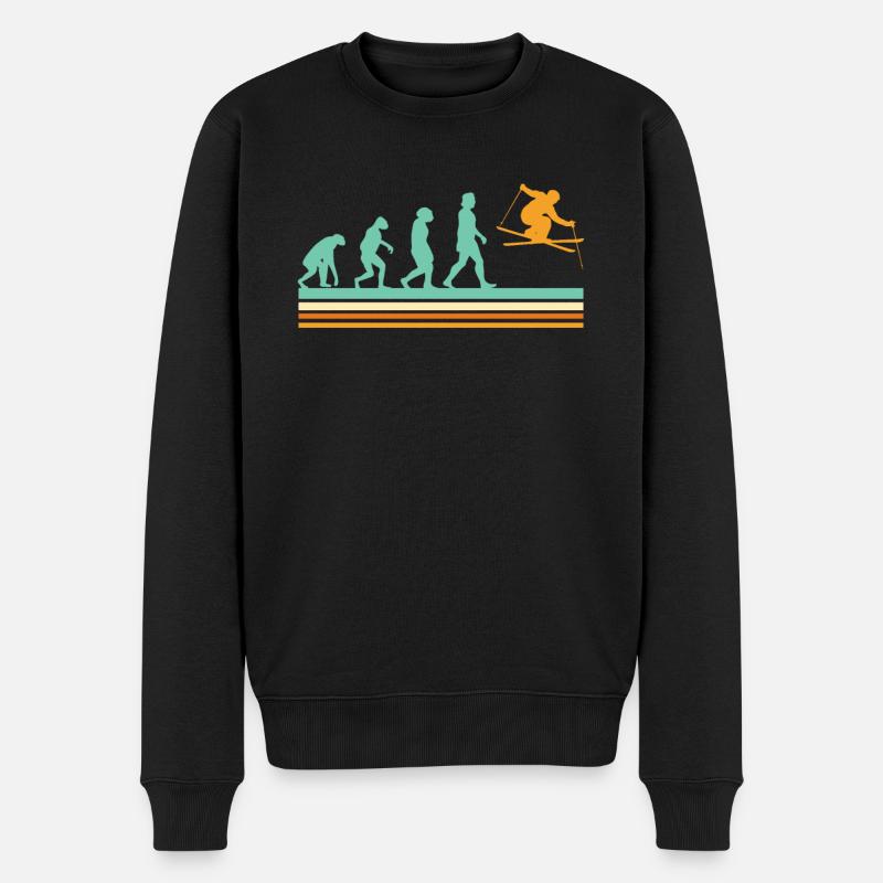 Skifahrer Evolution Ski Apres Ski - Männer Premium Bio Pullover - Schwarz