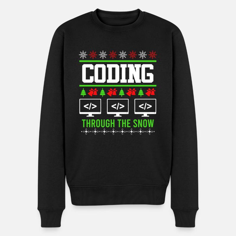 Programmeur Noël Ugly Christmas Coding - Pull Premium bio Homme - noir