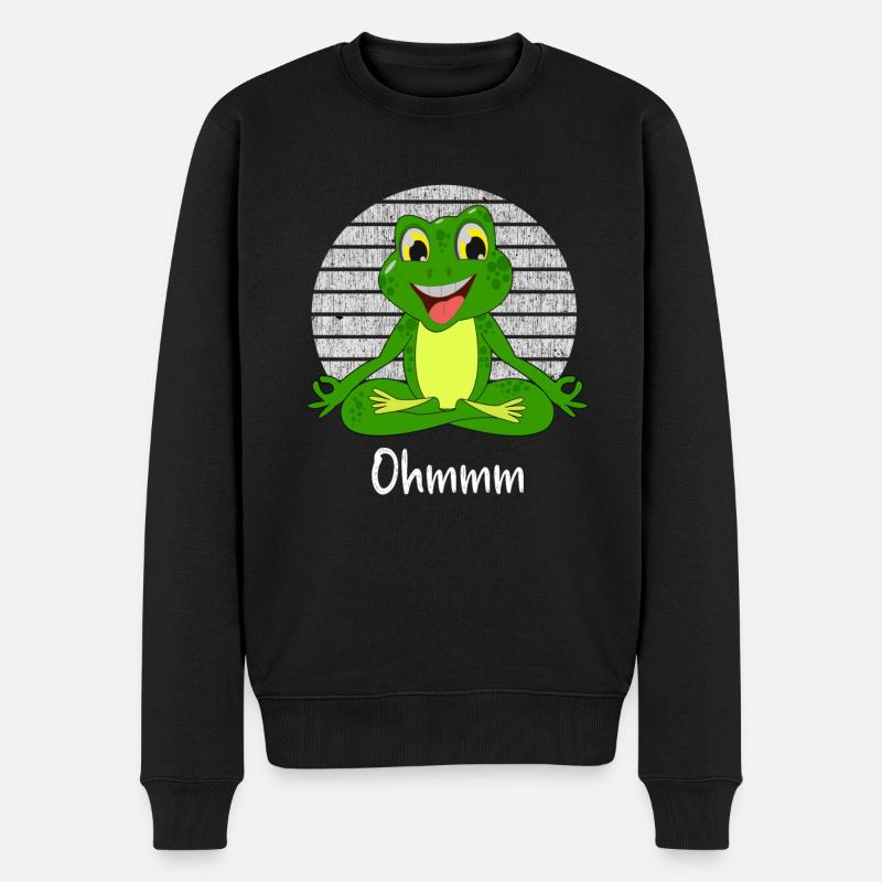 Grenouille de méditation - Grenouille yoga - Pull Premium bio Homme - noir