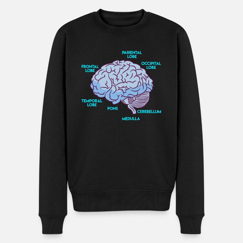 Anatomie eines Gehirns Medizin Student - Männer Premium Bio Pullover - Schwarz
