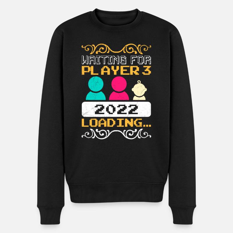 Cadeau de papa en devenir Waiting for Player 3 - Pull Premium bio Homme - noir