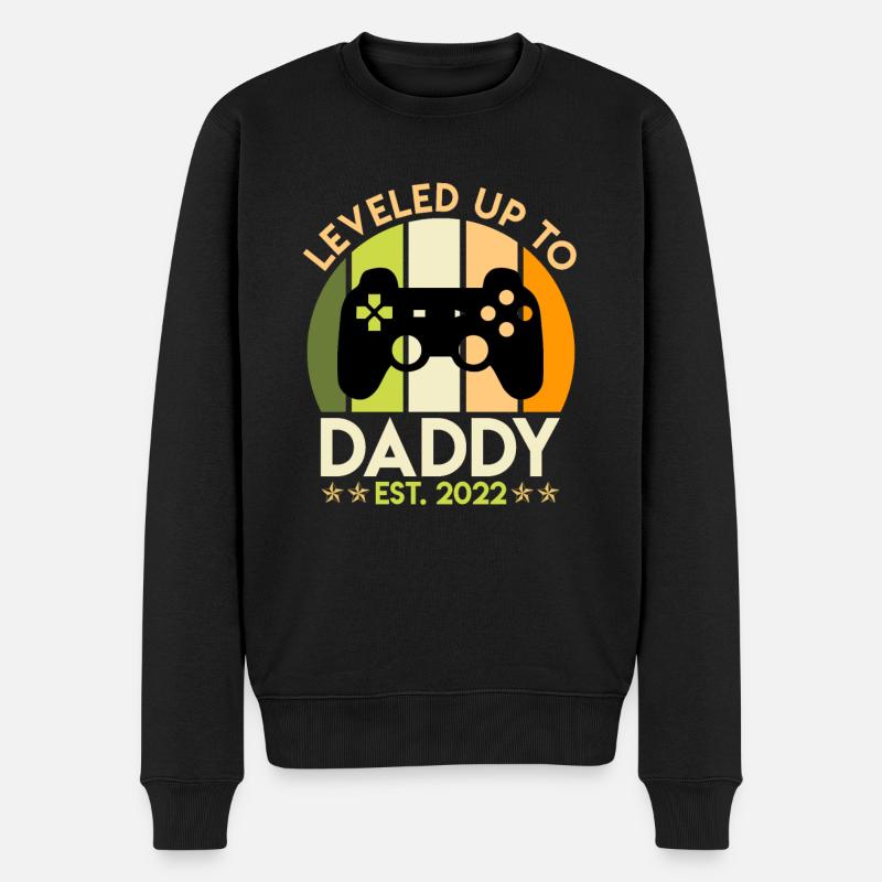 Leveled up to Daddy 2022 devenir papa 2022 - Pull Premium bio Homme - noir