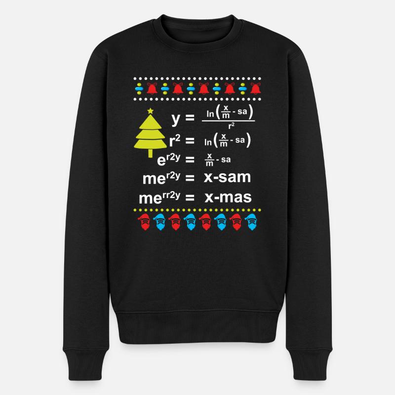Christmas Math Math Student Funny - Men's Premium Organic Jumper - black