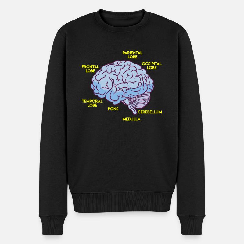 Anatomie eines Gehirns - Männer Premium Bio Pullover - Schwarz