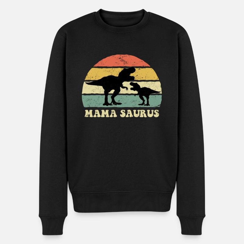 Mama Saurus Werdende Mutter 2022 Schwangerschaft - Männer Premium Bio Pullover - Schwarz