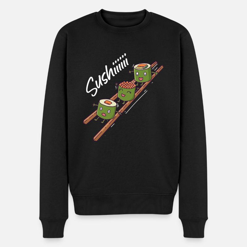 Sushi Fan Sushi Esser japanisches Essen - Männer Premium Bio Pullover - Schwarz