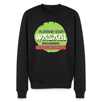 Wasabi Saveur Douleur Sushi Épicé Mangeur Épicé - Pull Premium bio Homme - noir - Devant - Nico (187cm)