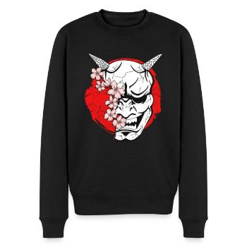 Masque japonais Oni Démon Diable japonais - Pull Premium bio Homme - noir - Devant - Nico (187cm)