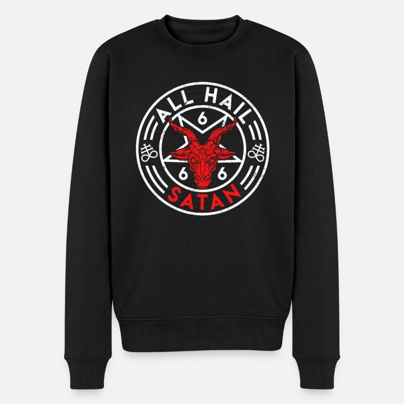 Satan Ziege All Hail Satan Bafomet Baphomet - Männer Premium Bio Pullover - Schwarz
