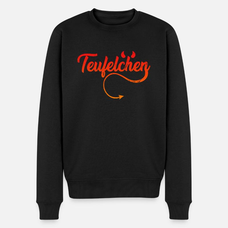 Teufel oder Engel Teufelchen - Männer Premium Bio Pullover - Schwarz