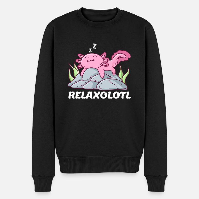 Relaxolotl - Männer Premium Bio Pullover - Schwarz