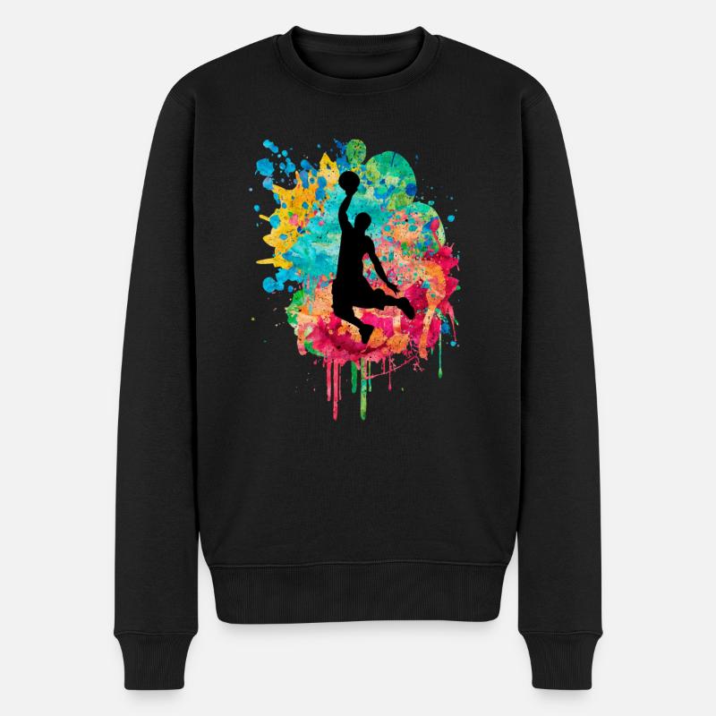Basketball Spieler - Männer Premium Bio Pullover - Schwarz