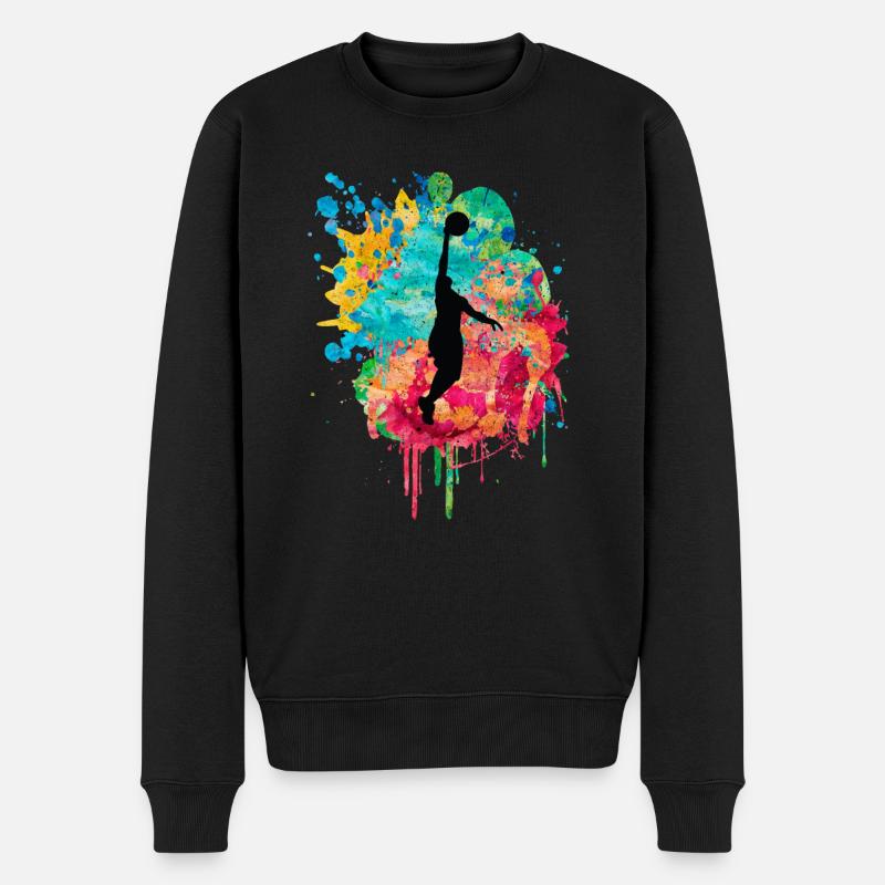 Basketball Spieler - Männer Premium Bio Pullover - Schwarz