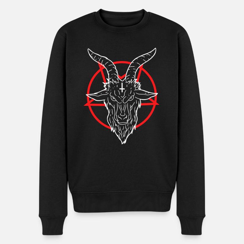 666 Satan Teufel Antichrist Ziege Pentagramm - Männer Premium Bio Pullover - Schwarz