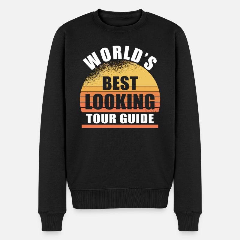 Worlds best looking tourguide - Männer Premium Bio Pullover - Schwarz