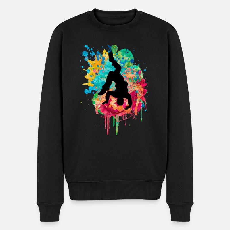 Breakdancer - PopArt Style - Männer Premium Bio Pullover - Schwarz