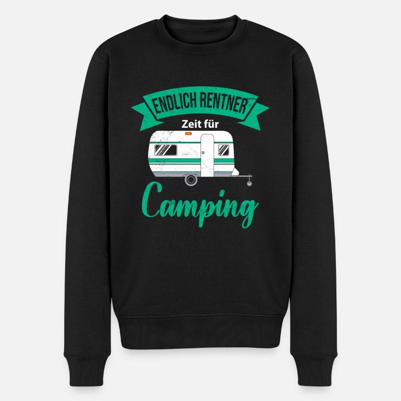 Rentner Camping Urlaub Wohnwagen Rente - Männer Premium Bio Pullover - Schwarz