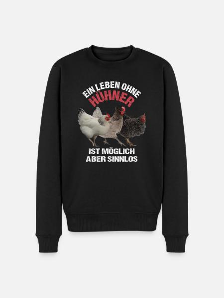 Hühner - Männer Premium Bio Pullover - Schwarz