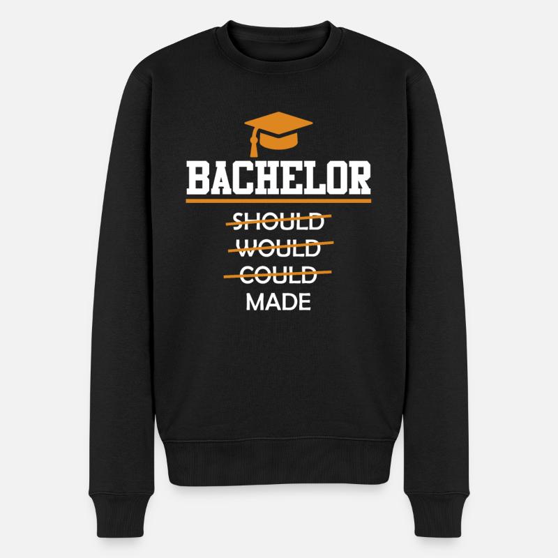 Bachelor Abschluss geschafft! Bachelor - Männer Premium Bio Pullover - Schwarz