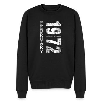 Februar 1972 geboren - Männer Premium Bio Pullover - Schwarz - Vorne - Nico (187cm)