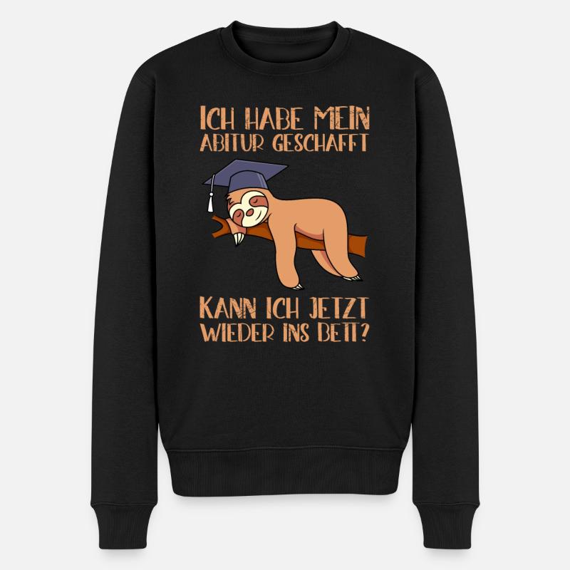 Faultier Abitur 2022 geschafft Abi 2022 - Männer Premium Bio Pullover - Schwarz