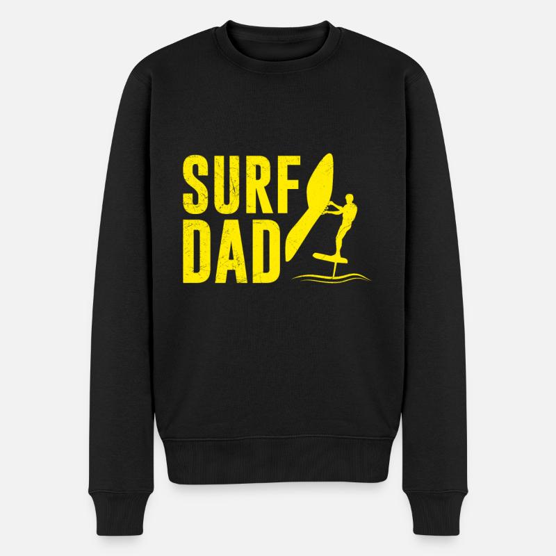 Surf Dad Wing Surf Wing Foil - Männer Premium Bio Pullover - Schwarz