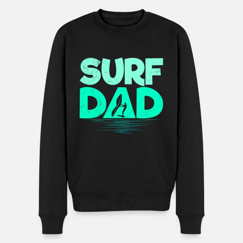 Surf Dad Wing Foil Wing Surf - Männer Premium Bio Pullover - Schwarz