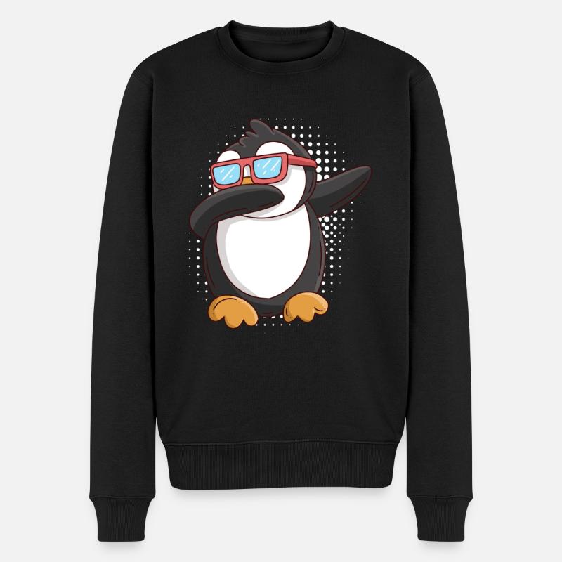 Dabbing Pinguin Kinder - Männer Premium Bio Pullover - Schwarz